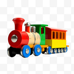 小火车插画图片_卡通手绘儿童玩具火车