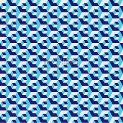 几何六边形图案，蓝色网格纹理。