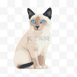 猫扁平插画图片_可爱卡通手绘免扣动物扁平插画素