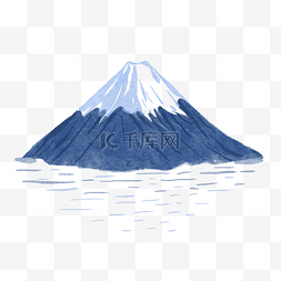 手绘日本旅游海报图片_富士山水彩风格日本旅游景点