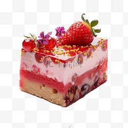 蛋糕实物图片_一块草莓蛋糕实物