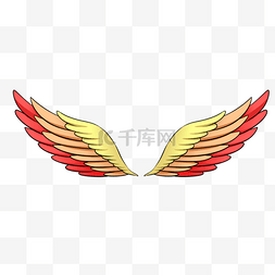 天使翅膀光效图片_翅膀多彩民族风格光效鸟羽毛红色