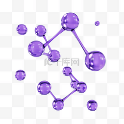 c4d紫色图片_3D立体C4D医疗紫色分子结构