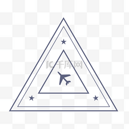 标志飞机三角形蓝白图片