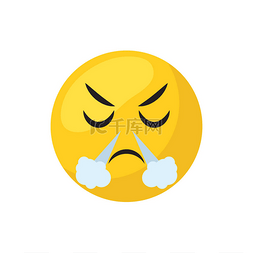 style酷图片_Triumph emoji face flat style icon vector des