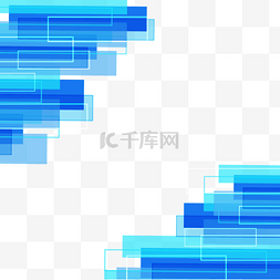 抽象长方形图片_长方形渐变叠加抽象线条蓝色边框