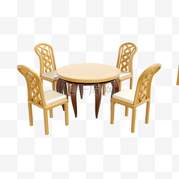 3DC4D立体餐厅餐桌餐椅