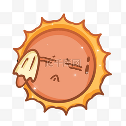 太阳橙色图片_橙色手绘可爱卡通太阳