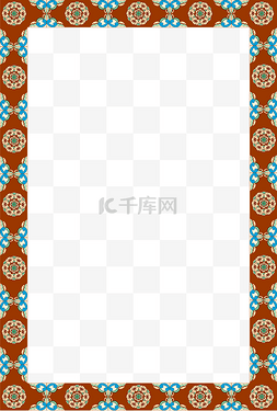 中式复古花纹红色图片_敦煌花纹边框中式边框