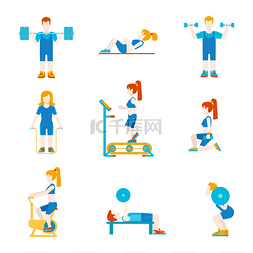 床图标图标图片_平面样式体育锻炼人
