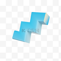 普通梯形图片_3D立体C4D蓝色渐变几何梯形楼梯光