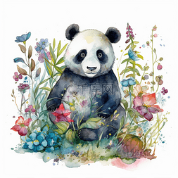 儿童绘本图片_绘本艺术手绘熊猫插图