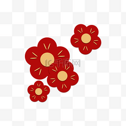 剪纸花朵图片_红色剪纸花朵新年
