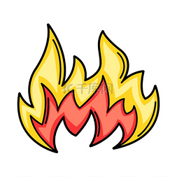篝火涂鸦图片_卡通火的插图。