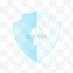保护盾图片_网络安全盾与数字数据锁