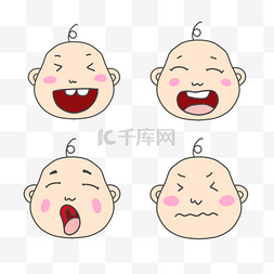 四个图片_可爱婴儿简笔卡通的表情包
