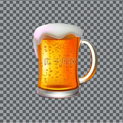 玻璃杯啤酒图片_在大玻璃杯中用泡沫精酿啤酒。