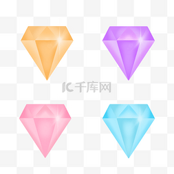紫的图片_宝石卡通闪亮的彩色钻石