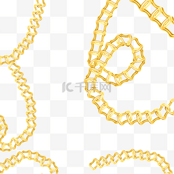 黄金首饰背景图片_金链边框写实金色散乱的项链