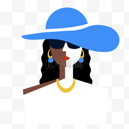 超现实摩登女性肖像抽象封面帽子