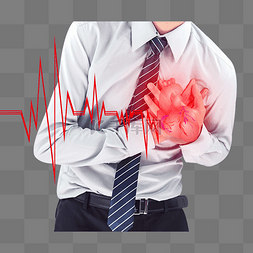 商务男性捂着心脏心血管痛心脏病