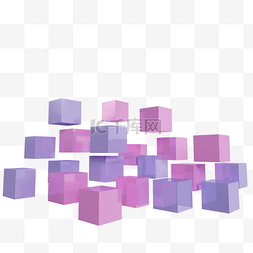 3DC4D紫色几何方块立体几何