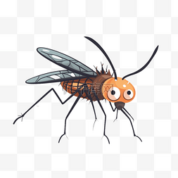 扁平插画手绘免抠元素蚊子