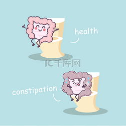 大健康概念图片_健康肠 vs 便秘肠