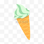 冰淇淋抹茶绿色甜筒图片卡通