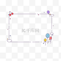 蓝白飞机卡通图片_卡通线条边框樱桃气球