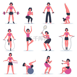 瑜伽宣传三折页图片_锻炼的女孩。