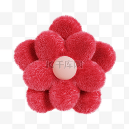 粉色红色花朵图片_3DC4D立体毛绒花朵