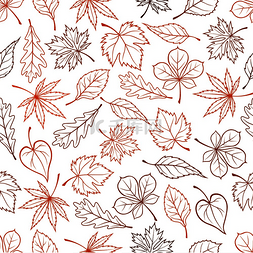 木皮促销图案图片_留下轮廓无缝的背景秋季树叶壁纸