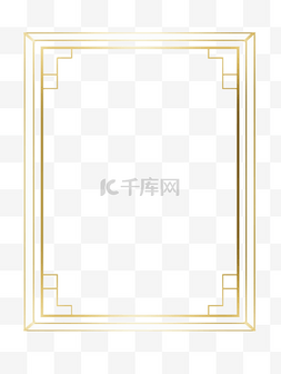 方型科技线条图片_金色简约线条边框方框框文字框