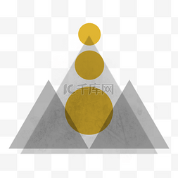 灰色壁纸图片_三角形圆形金色豪华抽象