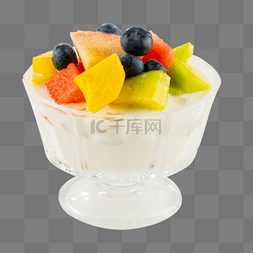 新鲜水果图片_酸奶水果捞