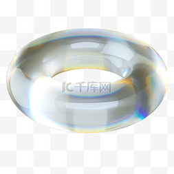 C4D立体透明图形光环