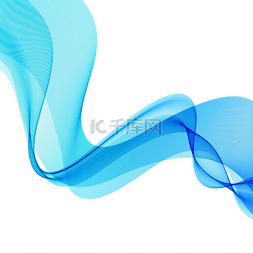 波浪图像图片_与蓝色光滑的颜色波浪的抽象传染