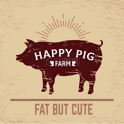 禁止破坏的标志图片_屠夫猪海报复古烧烤猪肉标志农场