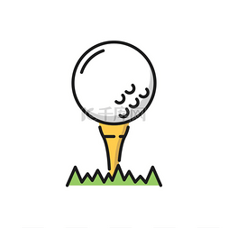 白色高尔夫球图片_球在推杆或发球台上打高尔夫球孤