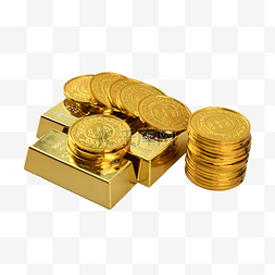 硬币黄金金块货币财富堆