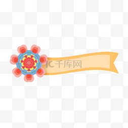 传统样式花纹图片_红色卡通花瓣韩国传统边框花纹