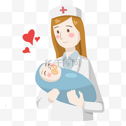 韩国父母节抱着婴儿的护士