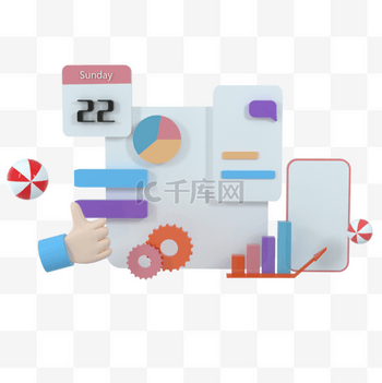 3d社交媒体平台在线社交通信应用程序概念表情符号网页搜索图标