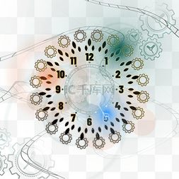 光效钟表图片_彩色发光钟表光效抽象时间