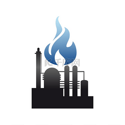 化学和植物图片_天然气和石油行业孤立的标志。