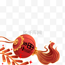 中国风古风描线灯笼鞭炮