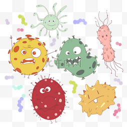 可爱的彩色微生物