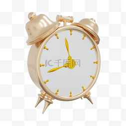 时间钟表立体图片_3DC4D立体杏色钟表闹钟