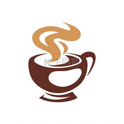 巧克力符号图片_咖啡或茶符号隔离热气腾腾的杯子